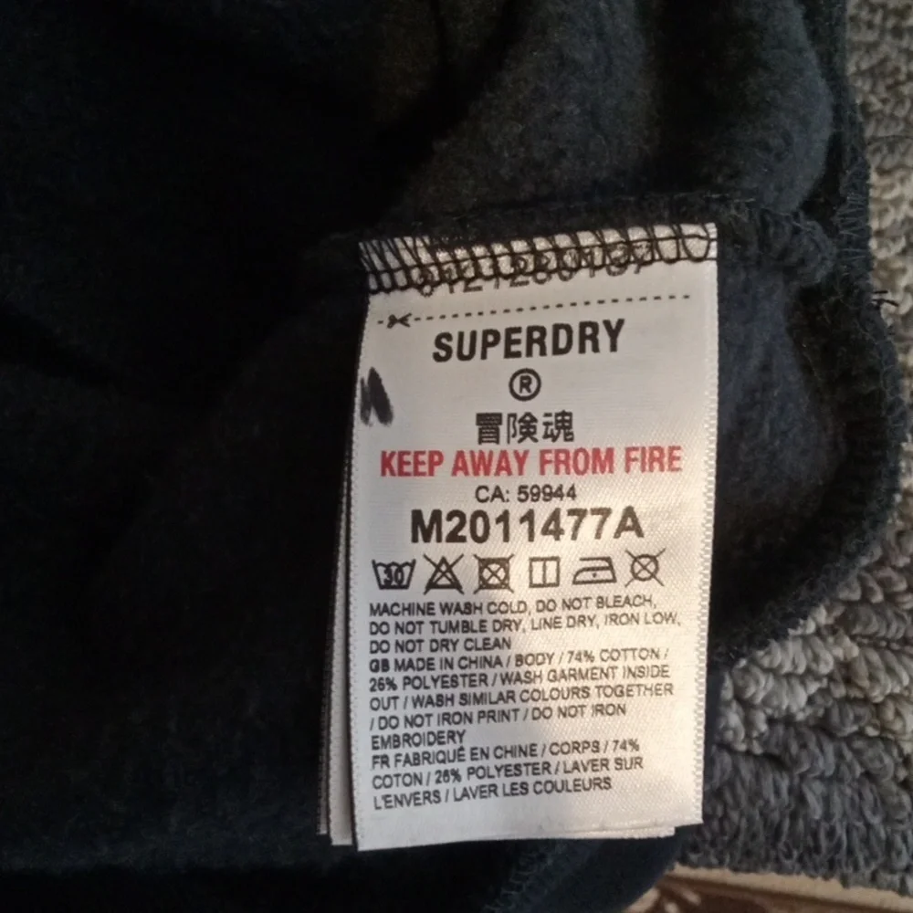 Superdry Collegiate Bear Graphic Men's Crewneck Sweater Eclipse Navy Size 2XL
